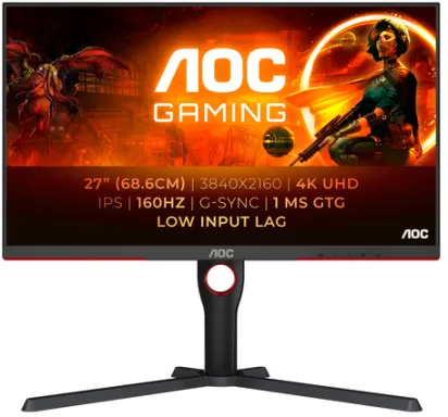 AOC G3 U27G3X/BK écran plat de PC 68,6 cm (27") 3840 x 2160 pixels 4K Ultra HD LED Noir, Rouge