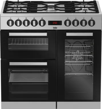 Beko PS235315DX four et cuisinière Electrique Gaz Noir, Acier inoxydable A