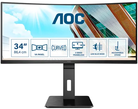 AOC P2 CU34P2A LED display 86,4 cm (34") 3440 x 1440 pixels Quad HD Noir