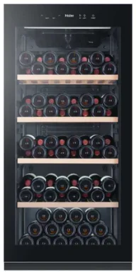 Haier HWS116GAE Refroidisseur de vin compresseur Pose libre Noir 116 bouteille(s)