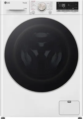 LG D4R7011TSWG machine à laver avec sèche linge Pose libre Charge avant Noir, Blanc D