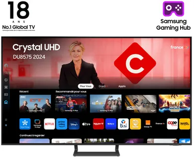 Samsung TV Crystal UHD 65" DU8575 2024, 4K, Smart TV