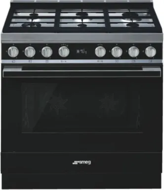 Smeg CPF9GPBL four et cuisinière Electrique Gaz Noir A+