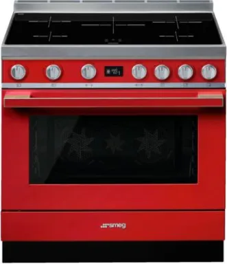 Smeg CPF9IPR four et cuisinière Electrique Plaque avec zone à induction Rouge A+