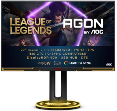 AOC AGON AG275QXL LED display 68,6 cm (27") 2560 x 1440 pixels Quad HD Noir, Or