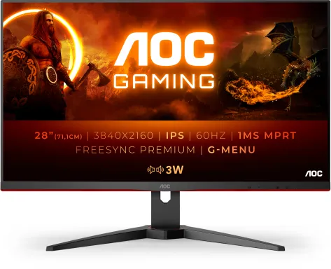 AOC G2 U28G2AE/BK LED display 71,1 cm (28") 3840 x 2160 pixels 4K Ultra HD Noir