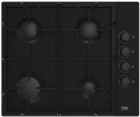 Beko HIBG64125SB plaque Noir Intégré 61 cm Gaz 4 zone(s)