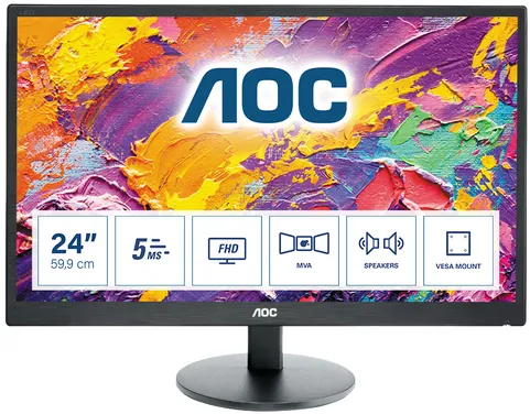 AOC M2470SWH LED display 59,9 cm (23.6") 1920 x 1080 pixels Full HD Noir