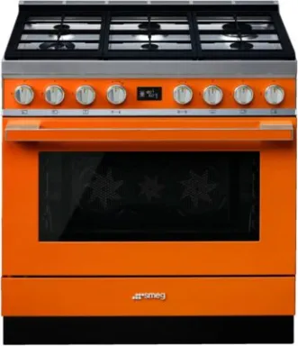 Smeg CPF9GPOR four et cuisinière Electrique Gaz Orange A+