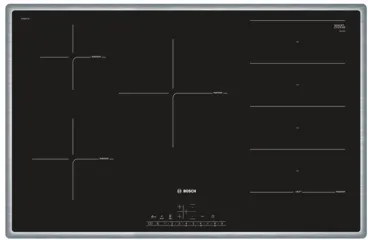 Bosch PXV845FC1E plaque Noir, Acier inoxydable Intégré Plaque avec zone à induction 5 zone(s)