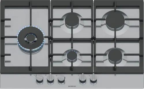 Siemens EC7A5SI90 plaque Noir, Acier inoxydable Intégré 75 cm Gaz 5 zone(s)