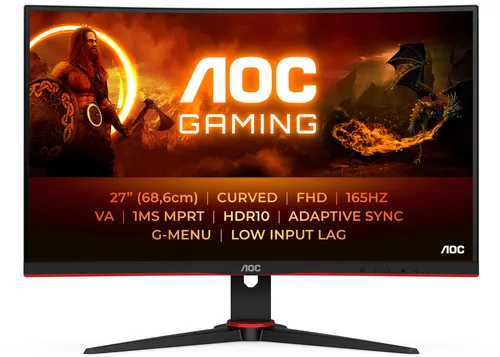 AOC G2 C27G2E/BK écran plat de PC 68,6 cm (27") 1920 x 1080 pixels Full HD Noir, Rouge