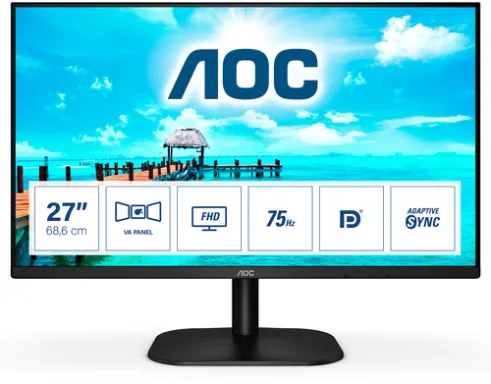 AOC B2 27B2QAM LED display 68,6 cm (27") 1920 x 1080 pixels Full HD Noir