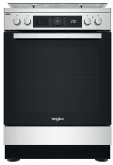 Whirlpool WS68M8APX/E/1 Cuisinière Electrique Gaz Noir, Acier inoxydable A