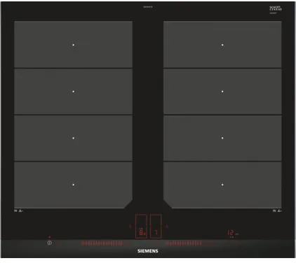 Siemens EX675LXC1E plaque Noir, Acier inoxydable Intégré Plaque avec zone à induction 4 zone(s)