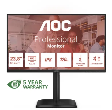 AOC 24E4U écran plat de PC 60,5 cm (23.8") 1920 x 1080 pixels Full HD LED Noir