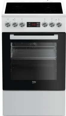 Beko FSE57302GWC Cuisinière Electrique Plaque avec zone à induction Noir, Blanc