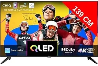 CHiQ U55QM8V TV 139,7 cm (55") 4K Ultra HD Smart TV Wifi Gris, Argent 350 cd/m²