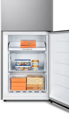 Hisense RB390N4ACE réfrigérateur-congélateur Pose libre 304 L E Acier inoxydable