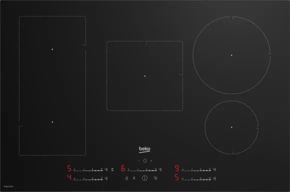Beko HII85720UFT Noir Intégré 80 cm Plaque avec zone à induction 5 zone(s)