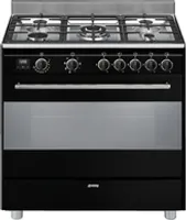 Smeg Concert BG91N2 four et cuisinière Electrique Gaz Noir, Acier inoxydable A