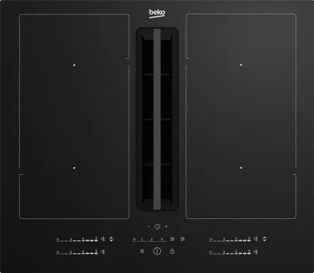 Beko HIXI64701UP plaque Noir Intégré 60 cm Plaque avec zone à induction 4 zone(s) Hotte intégrée