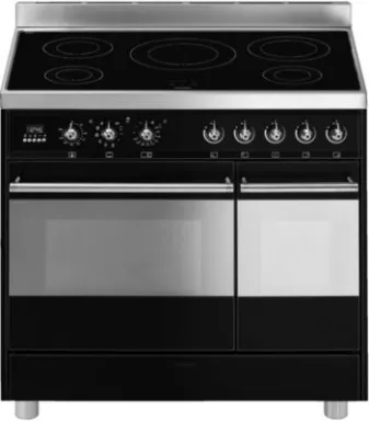 Smeg Symphony C92IPBL9-1 four et cuisinière Electrique Plaque avec zone à induction Noir