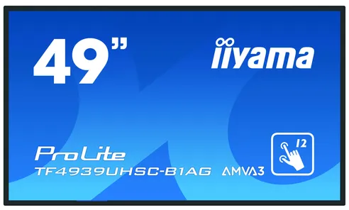 iiyama ProLite TF4939UHSC-B1AG écran plat de PC 124,5 cm (49") 3840 x 2160 pixels 4K Ultra HD LED Écran tactile Multi-utilisateur Noir