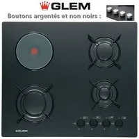 Glem Gas GV647BK plaque Noir Intégré Combi 4 zone(s)