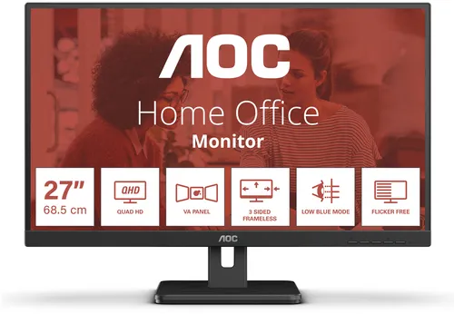 AOC E3 Q27E3UAM écran plat de PC 68,6 cm (27") 2560 x 1440 pixels Quad HD Noir