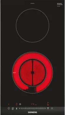 Siemens ET375FFP1E plaque Noir, Acier inoxydable Intégré Céramique 2 zone(s)