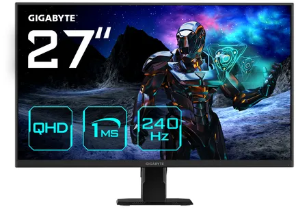 GIGABYTE GS27Q X Moniteur de jeu 27" QHD - 2560 x 1440 (QHD), 240Hz, 1ms, 250 cd/m2, FreeSync Premium Pro, HDR Ready, HDMI 2.0, DisplayPort 1.4