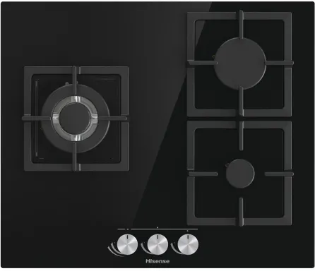 Hisense GG633B plaque Noir Comptoir 58 cm Gaz 3 zone(s)