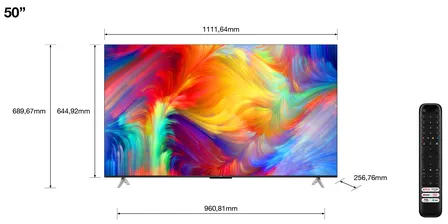 TCL P63 Series P638 127 cm (50") 4K Ultra HD Smart TV Wifi Noir