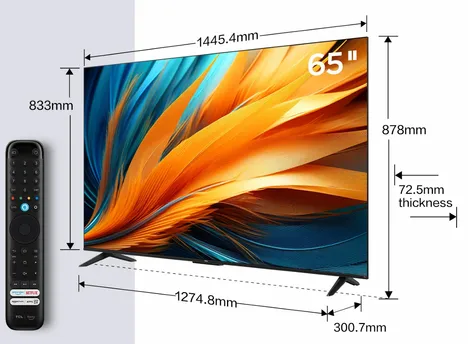 TCL 65PF650 TV 165,1 cm (65") 4K Ultra HD Smart TV Wifi Titane