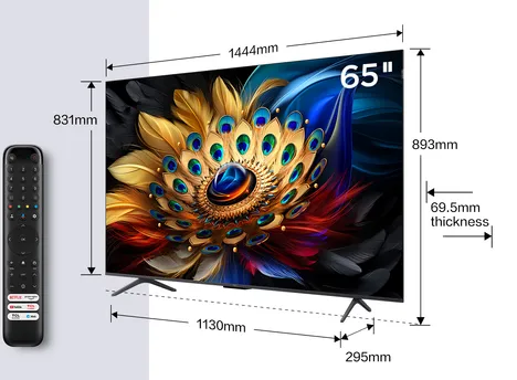 TCL C69 65C69B TV 165,1 cm (65") 4K Ultra HD Smart TV Wifi Titane 450 cd/m²