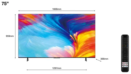 TCL P63 Series P635 190,5 cm (75") 4K Ultra HD Smart TV Wifi Noir