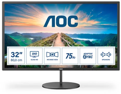 AOC V4 Q32V4 écran plat de PC 80 cm (31.5") 2560 x 1440 pixels 2K Ultra HD LED Noir