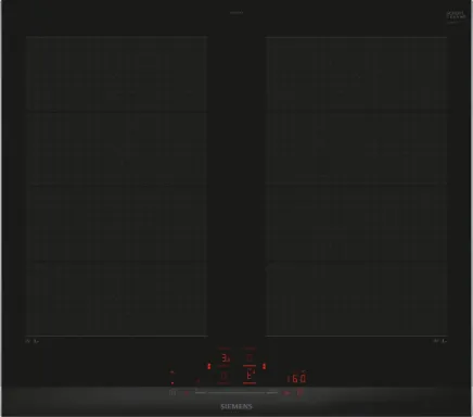 Siemens iQ700 EX675HXC1 Noir, Acier inoxydable Intégré 60 cm Plaque avec zone à induction 4 zone(s)