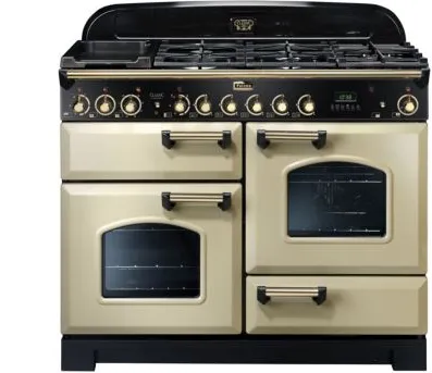 Falcon Classic Deluxe 110 Cuisinière Electrique Gaz Noir, Laiton, Crème A