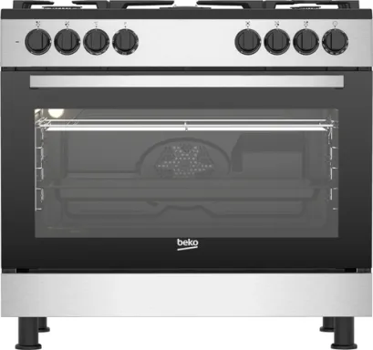 Beko GM15122DXB Cuisinière Electrique Gaz Noir, Acier inoxydable A