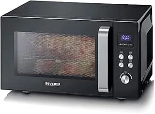 Severin MW 7763 micro-onde Comptoir Micro-ondes grill 25 L 900 W Noir, Acier inoxydable