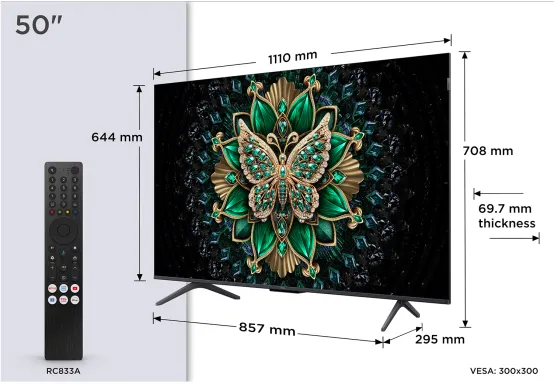 TCL C6K 50C6K TV 127 cm (50") 4K Ultra HD Smart TV Wifi Métallique