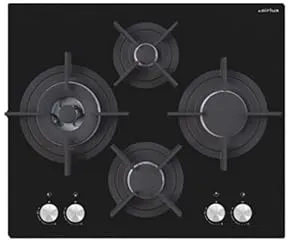 Airlux AV685HBK plaque Noir Intégré Gaz 4 zone(s)