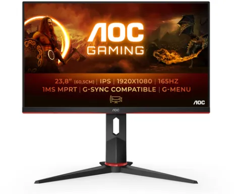 AOC G2 24G2SP/BK LED display 60,5 cm (23.8") 1920 x 1080 pixels Full HD Noir, Rouge