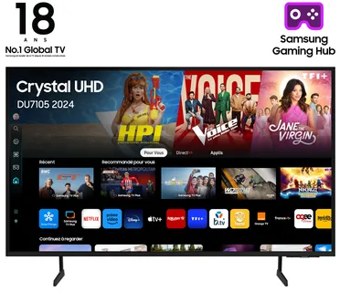 Samsung TV Crystal UHD 65" DU7105 2024, 4K, Smart TV