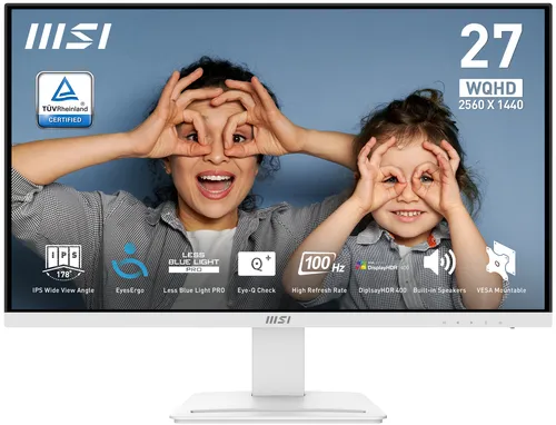 MSI Pro MP273QW E2 écran plat de PC 68,6 cm (27") 2560 x 1440 pixels Wide Quad HD Blanc