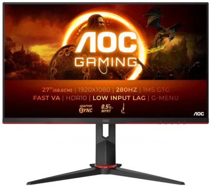 AOC G2 27G2ZN3/BK écran plat de PC 68,6 cm (27") 1920 x 1080 pixels Full HD LCD Noir, Rouge