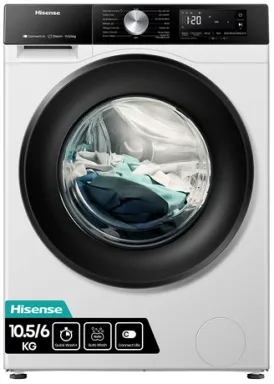 Hisense WD3S1043BW3 machine à laver avec sèche linge Pose libre Charge avant Blanc D