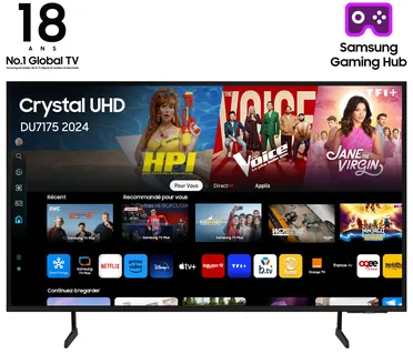 Samsung TV Crystal UHD 55" DU7175 2024, 4K, Smart TV